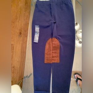 Polo knit riding leggings -navy with reinforced inside knee